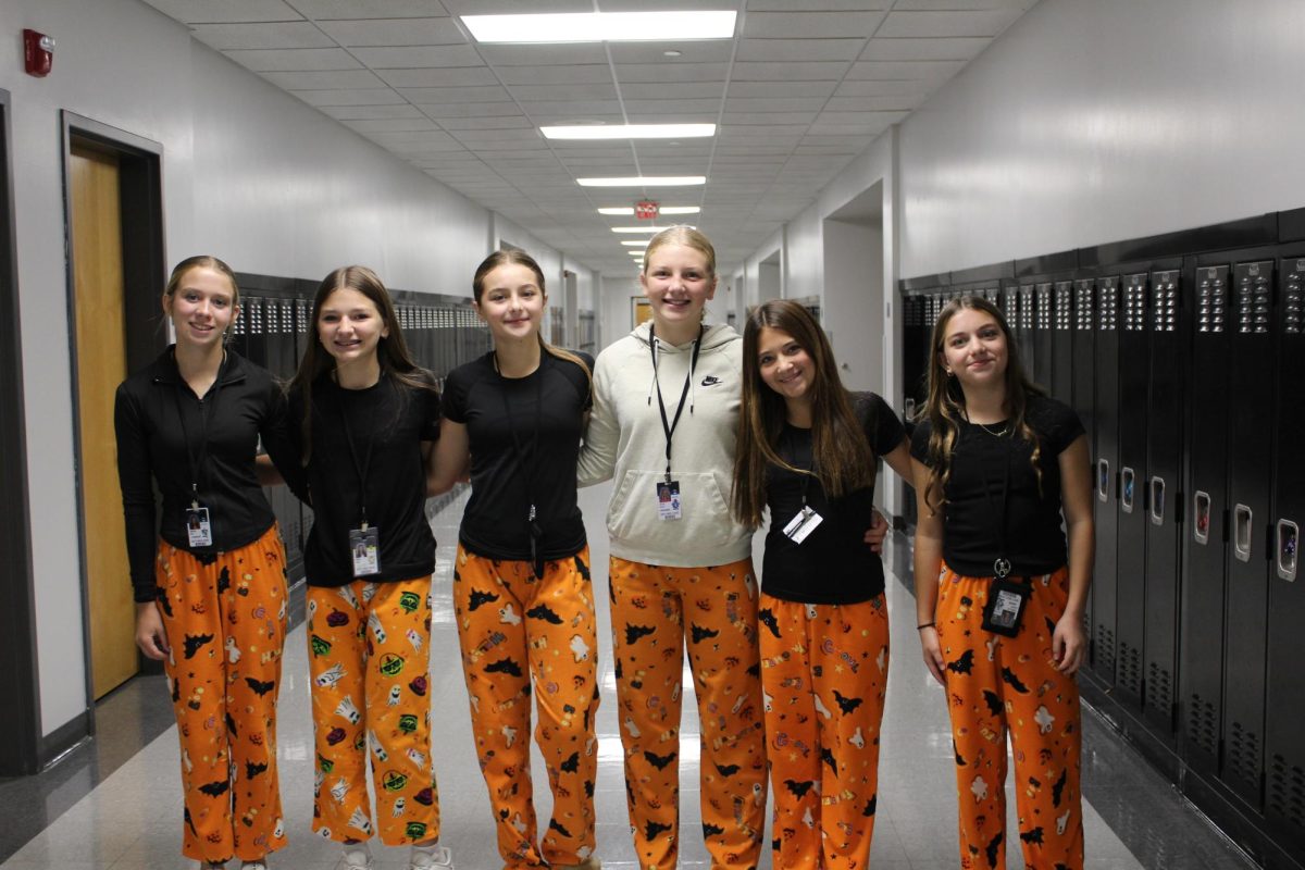 Students wear pajamas during the Red Ribbon Week festivities.